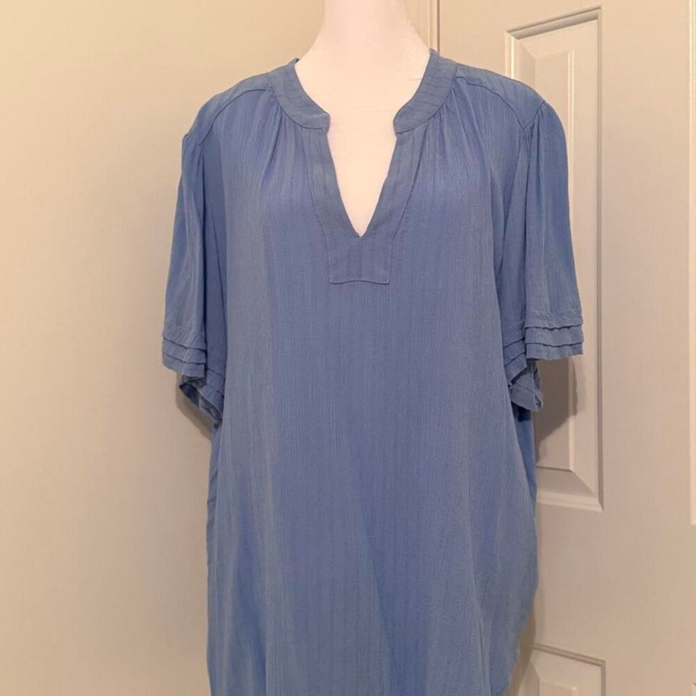 Well Worn Blue V-Neck Blouse